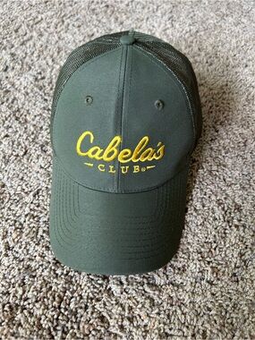 Cabela's Club Green baseball Hat with Yellow Embroidery